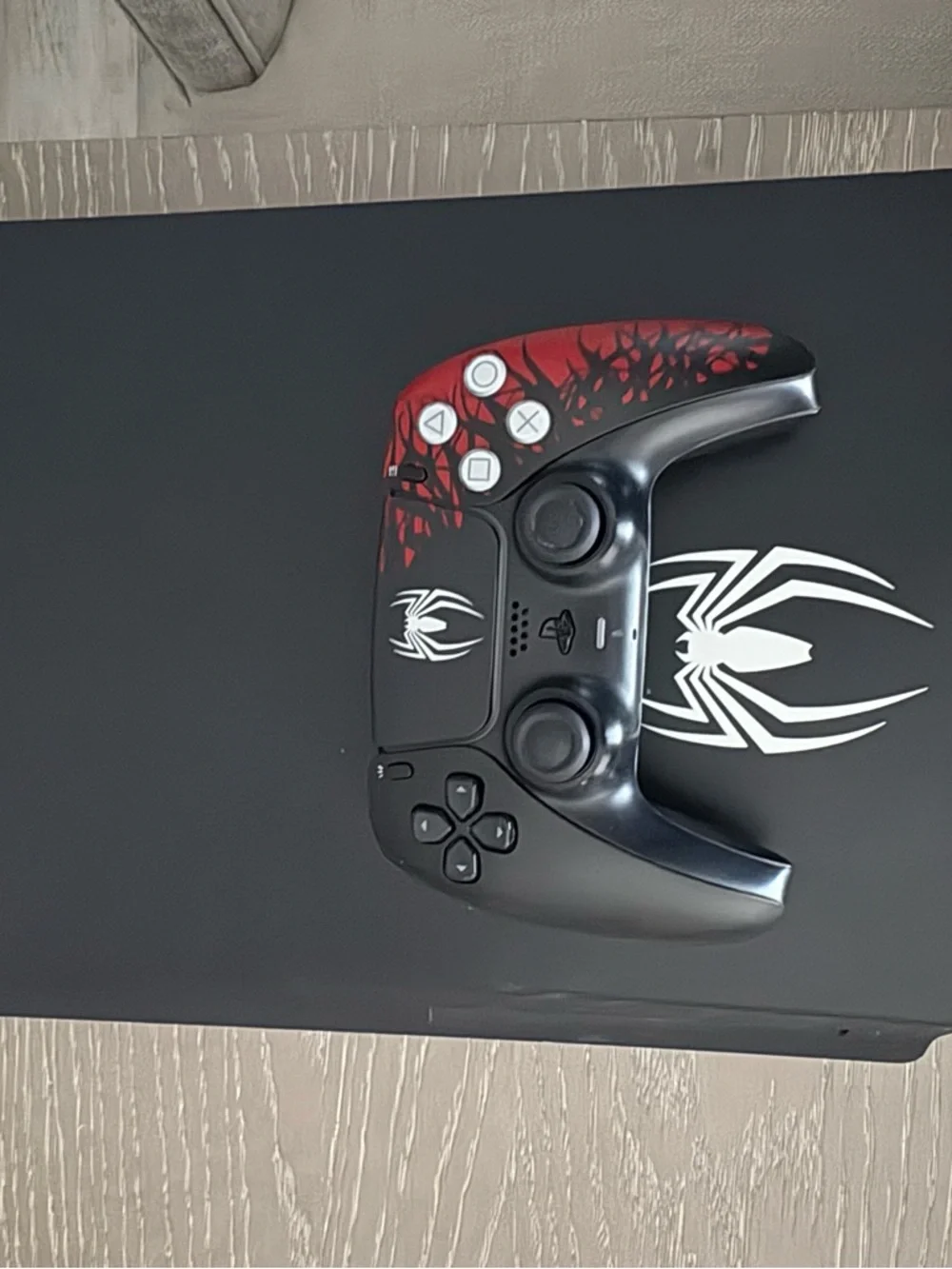 Sony PlayStation Slim Console in Black & Red Spider Graphic